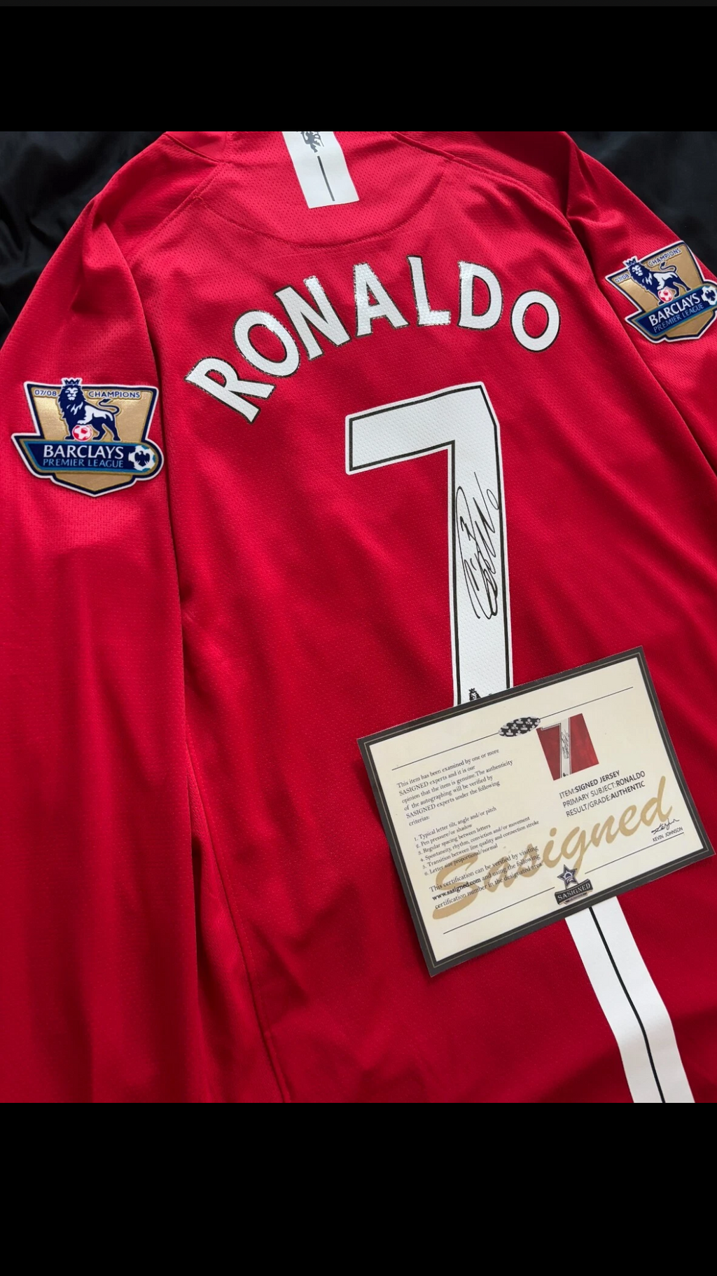 CR7 man united shirt with signature